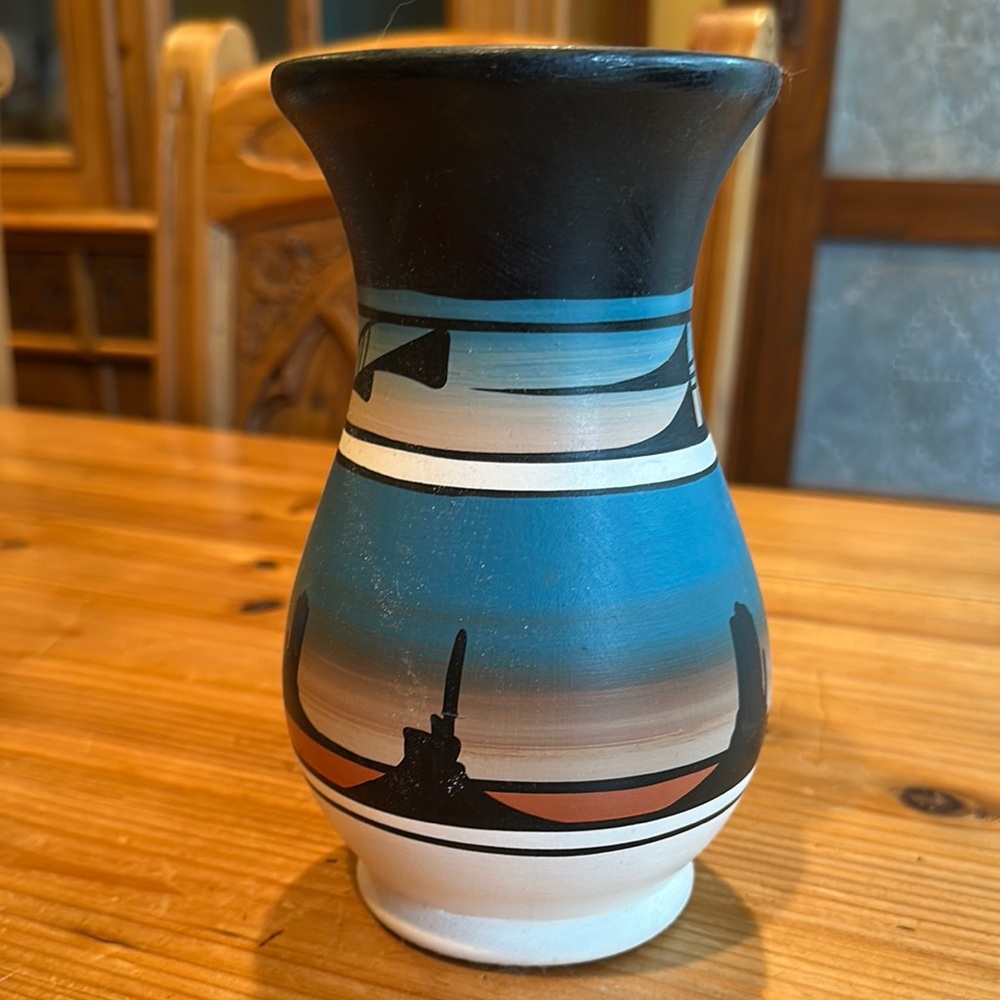 Handcrafted Multicolor Navajo Ceramic Vase